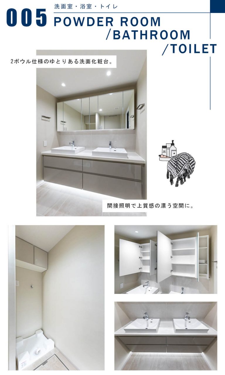 品川Vタワーの洗面室