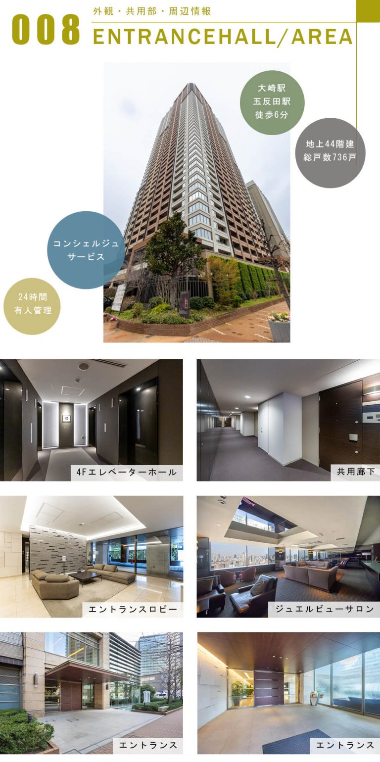 パークタワーグランスカイの外観と共用部