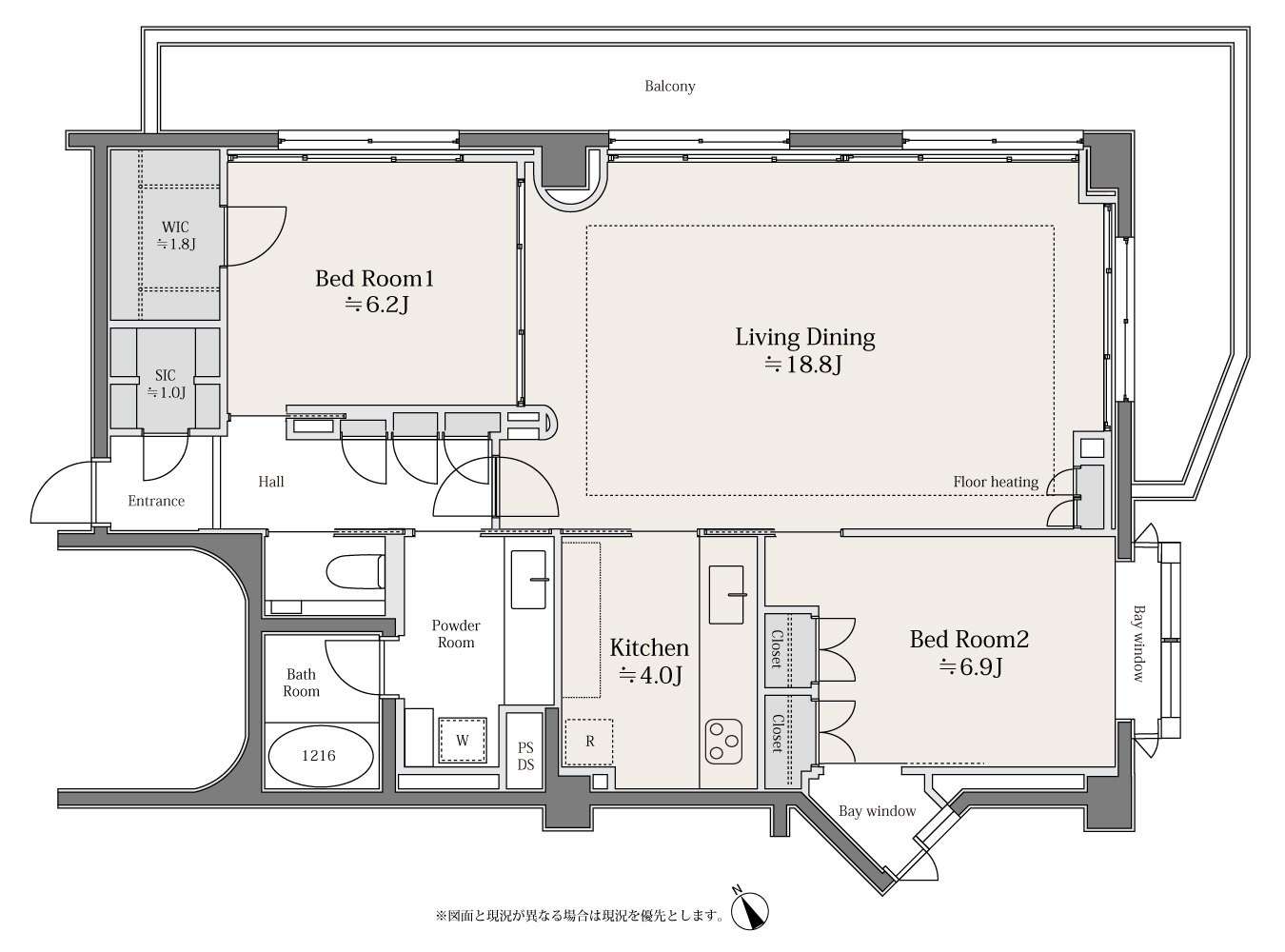 表参道　黒谷和紙が織りなす、光と陰影の住まい 間取り図