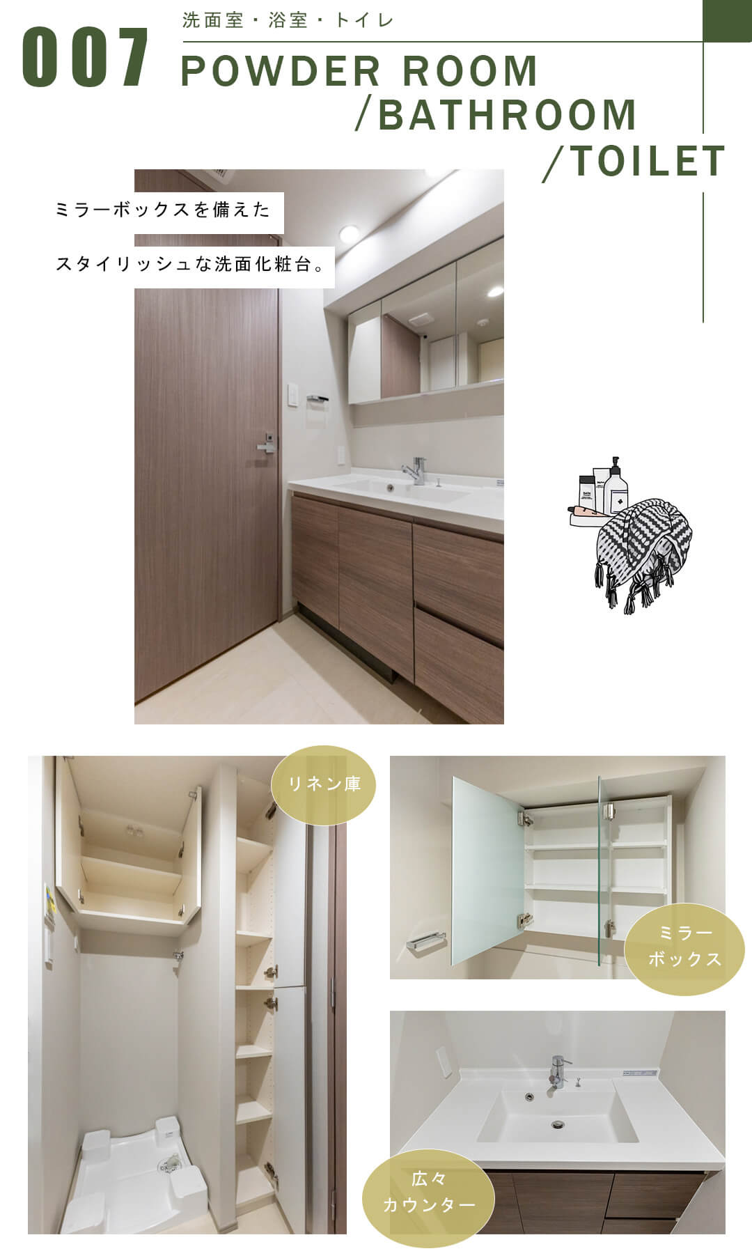 サンウッド東京茅場町パークフロントの洗面室