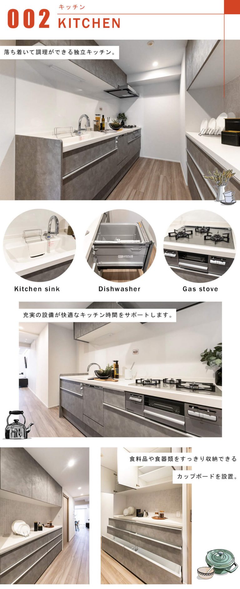 ピアース東京インプレイスのキッチン