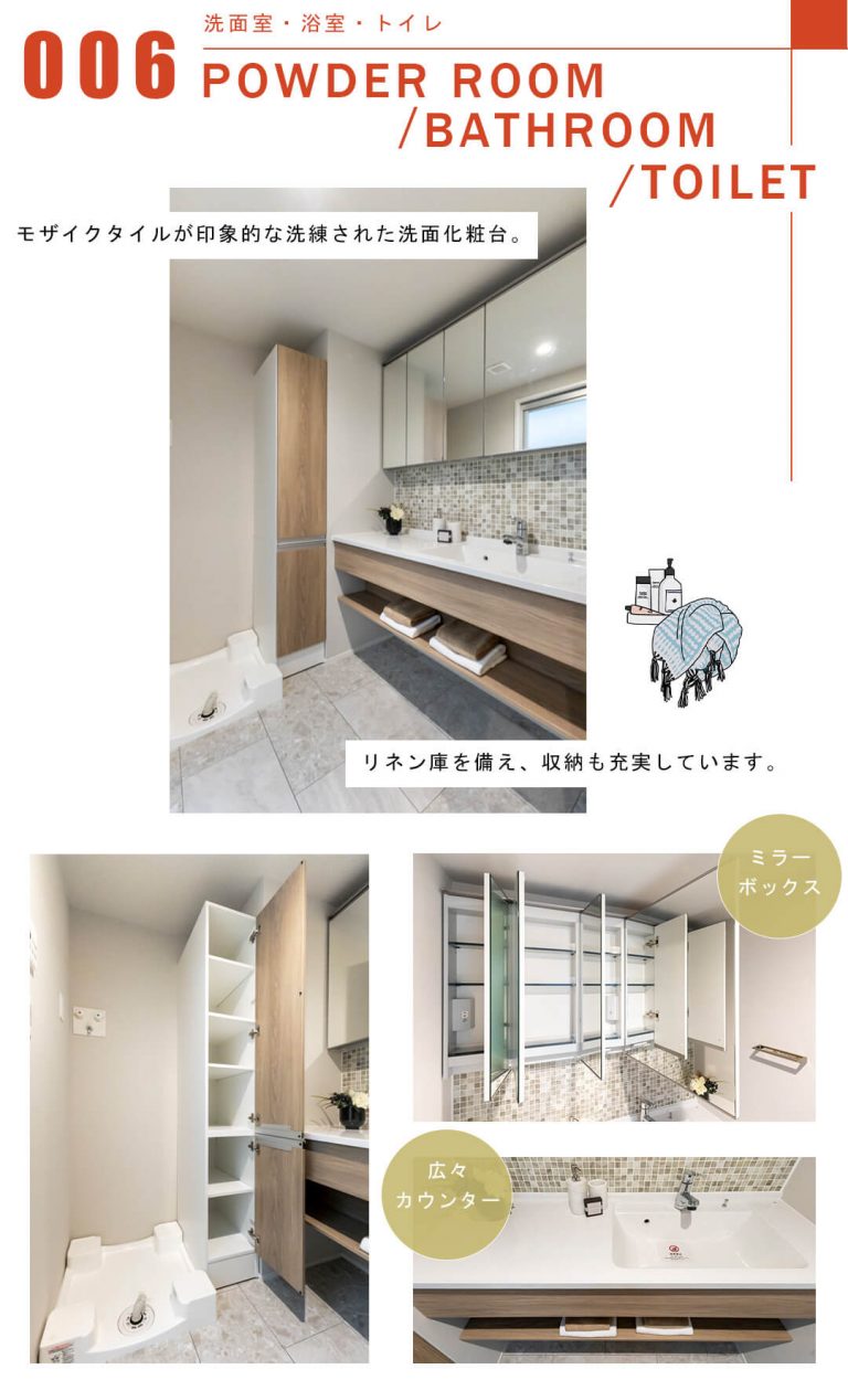 ピアース東京インプレイスの洗面室