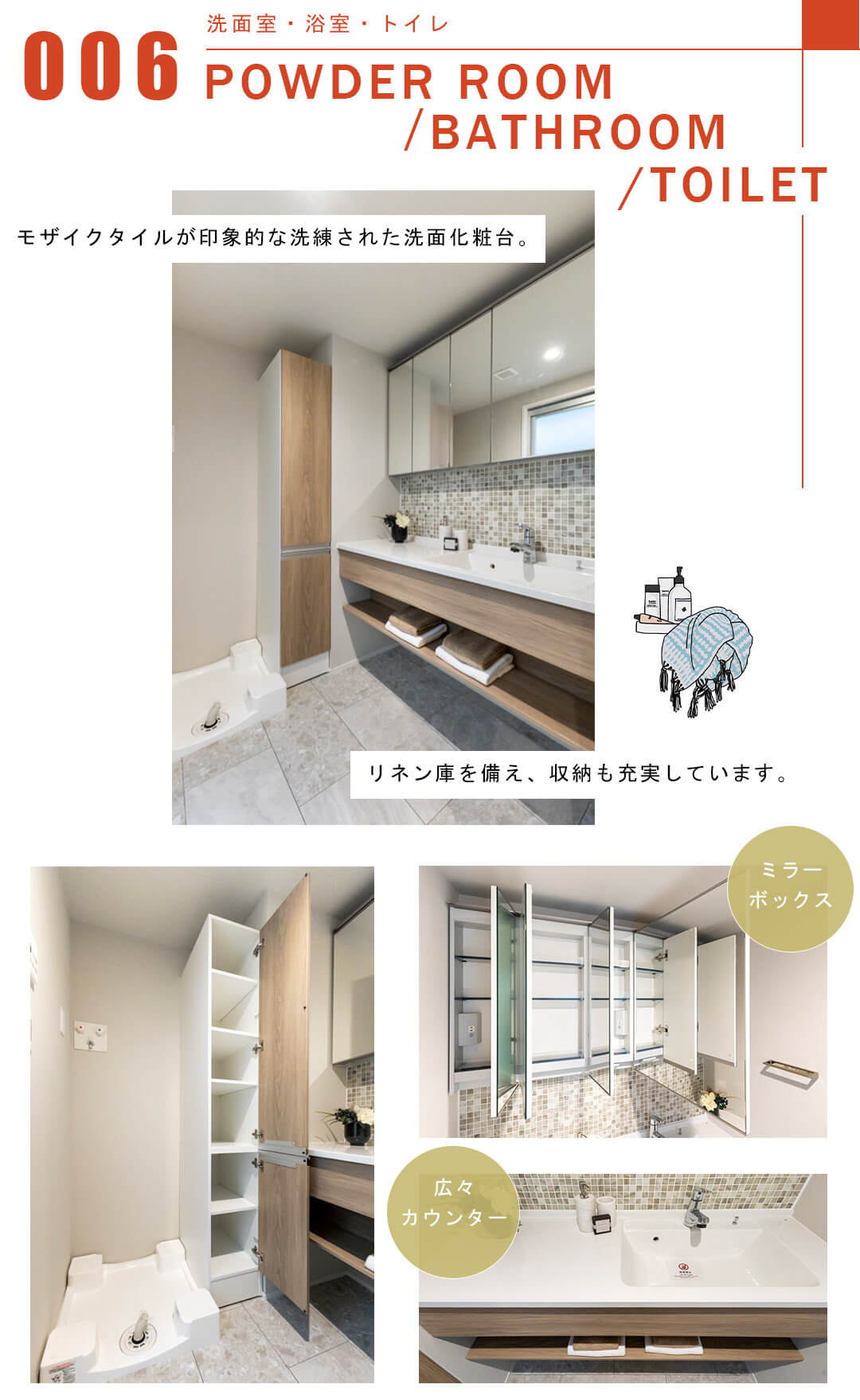 ピアース東京インプレイスの洗面室