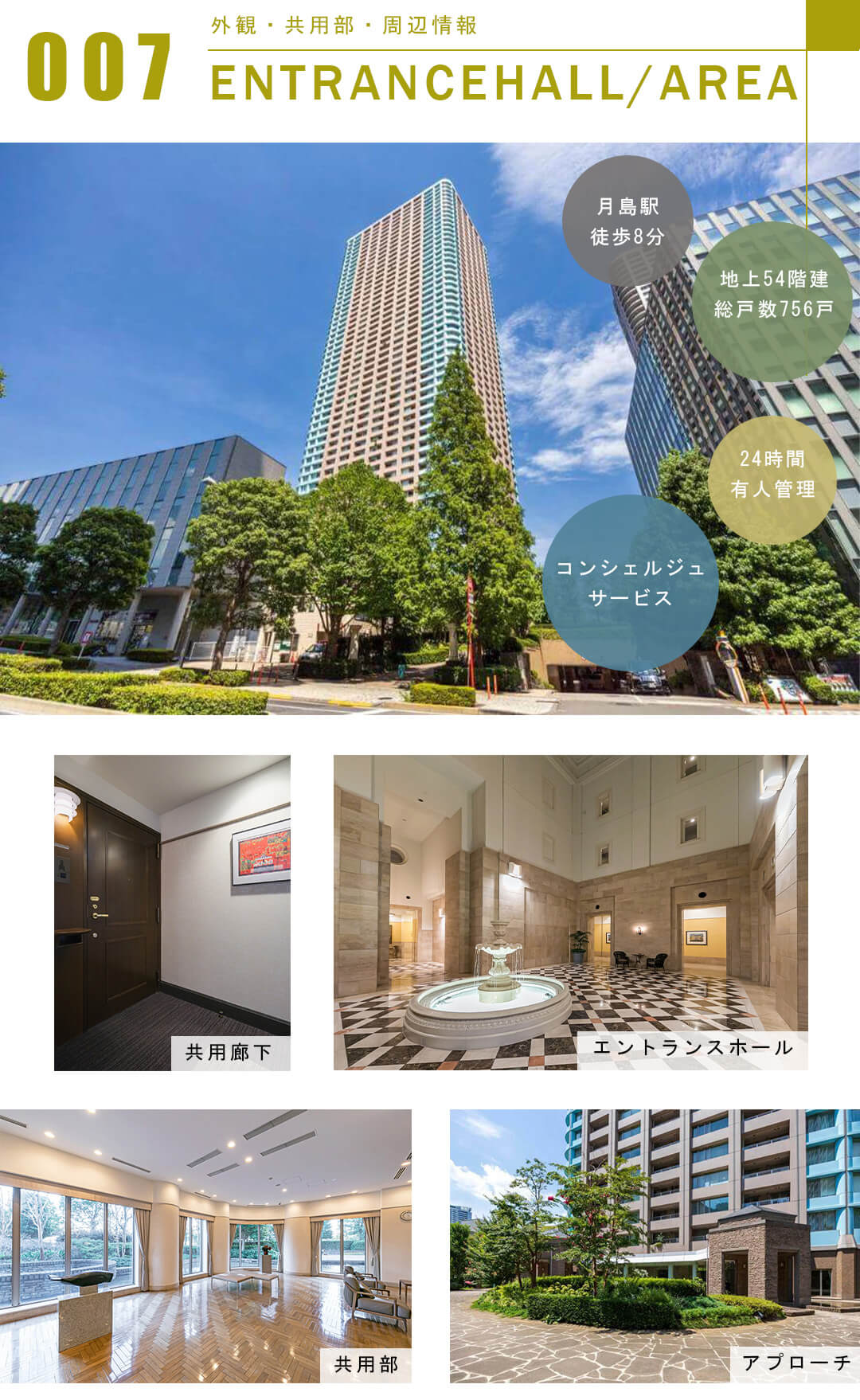 センチュリーパークタワーの外観と共用部