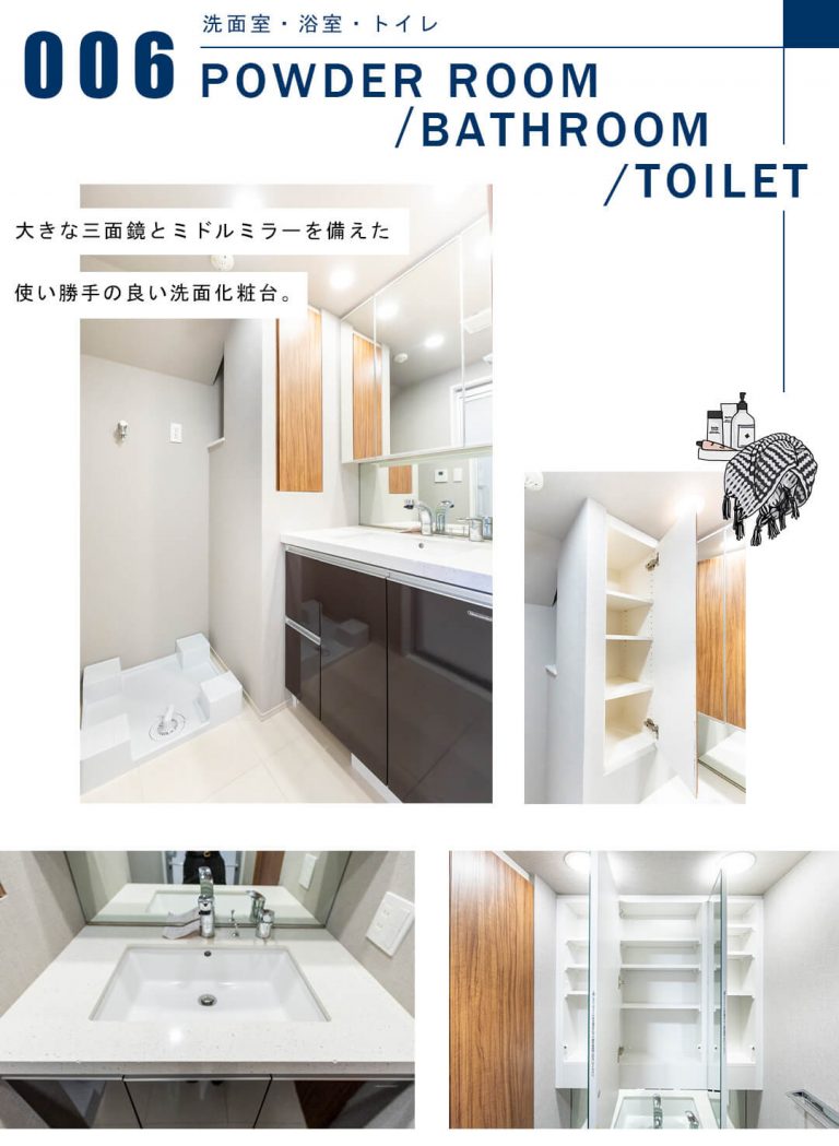 オープンレジデンシア代々木上原の洗面室