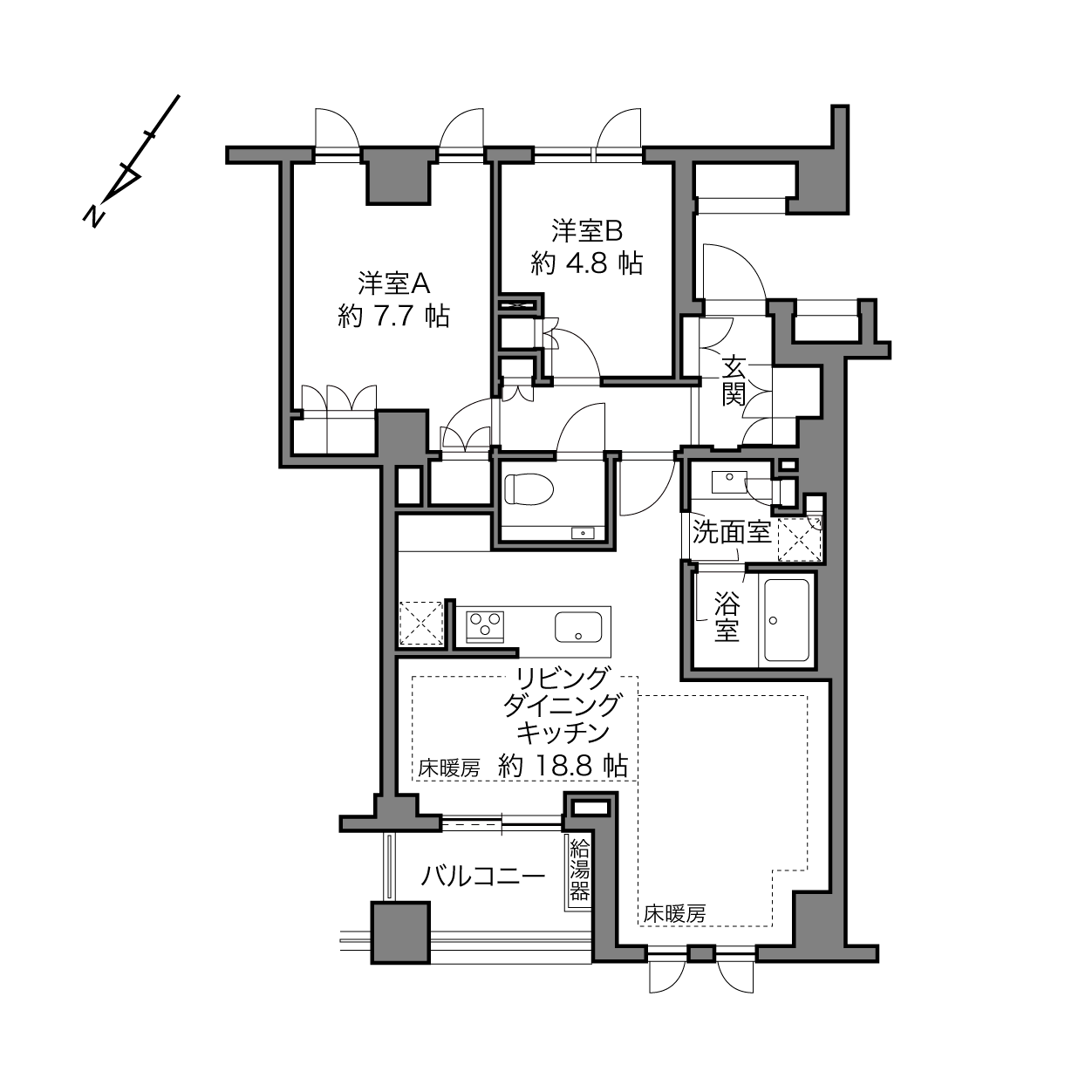 プラウド上原　静穏な邸宅街に佇む低層レジデンス 間取り図