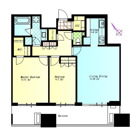 麻布台ヒルズレジデンスB棟　街と一体で暮らす、新築未入居・ワイドスパンの開放感 間取り図