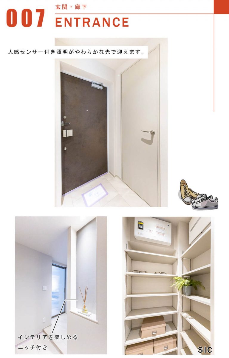 プラネスーペリア代々木参宮橋の玄関と廊下