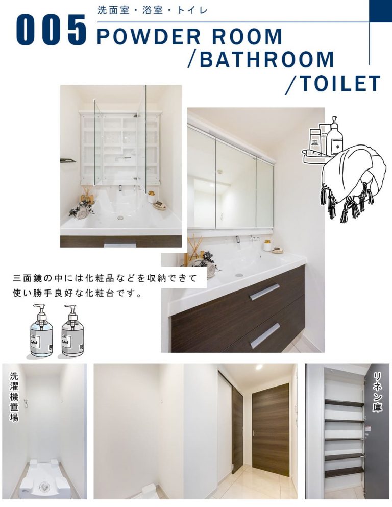 005洗面室,浴室,トイレ,POWDERROOOM,BATHROOM,TOILET