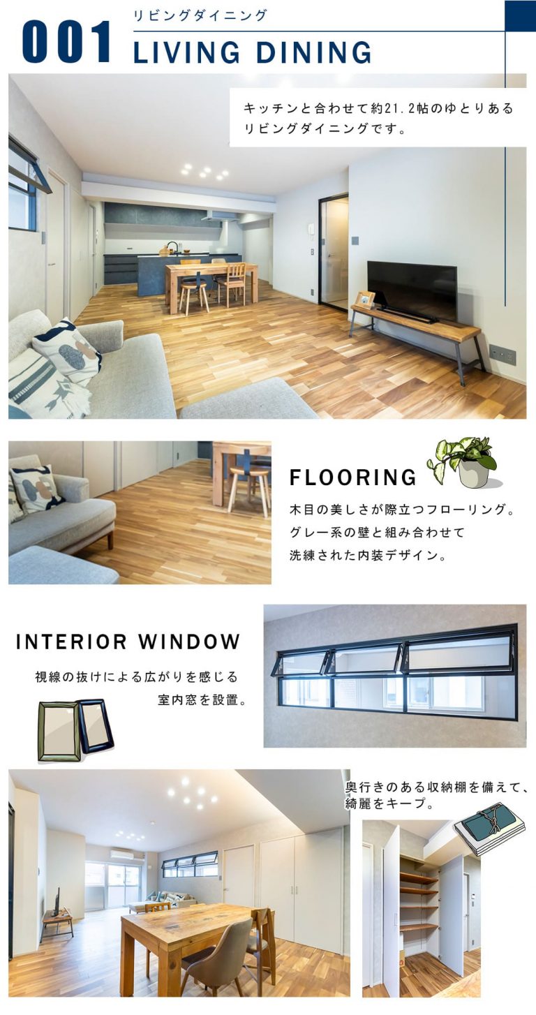 サンビューハイツ四番町のリビングダイニング