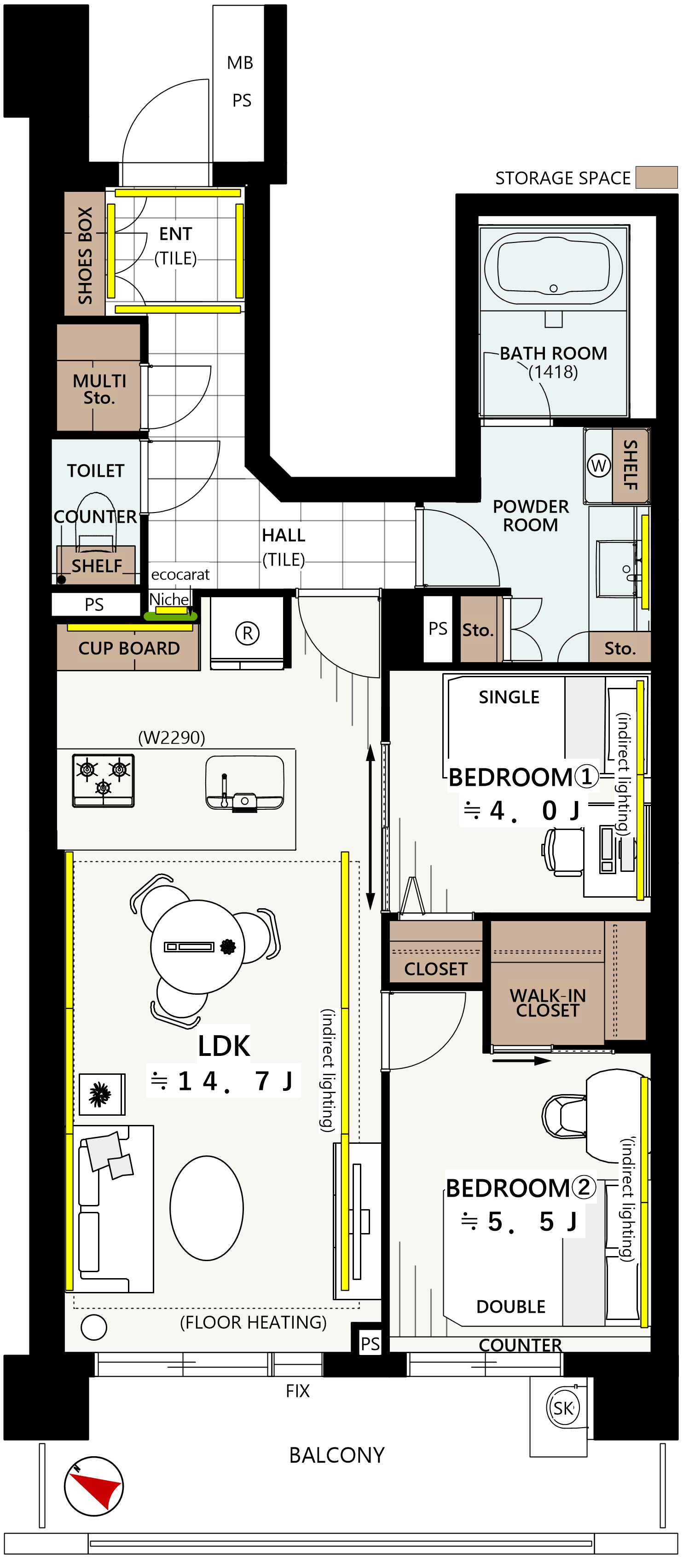 春日　管理体制良好、総戸数106戸の大規模レジデンス 間取り図