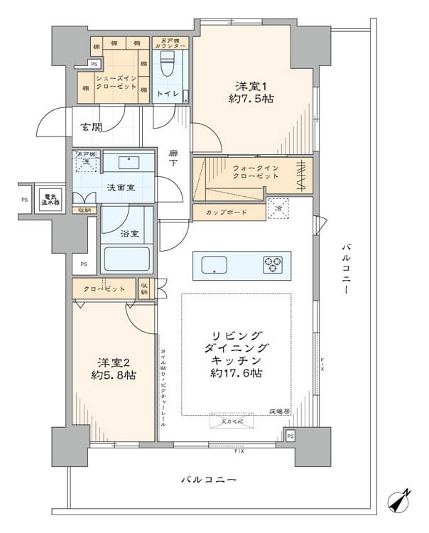 アイ・マークタワー　月島駅から徒歩1分のタワーレジデンス 間取図