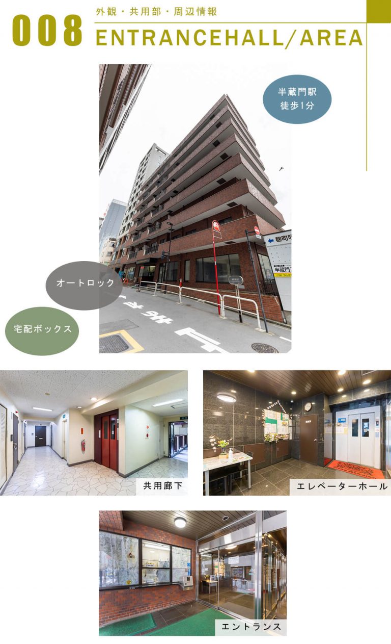 ライオンズステーションプラザ半蔵門の外観と共用部