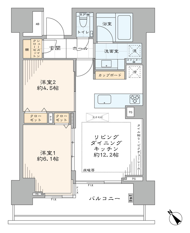 ウェリスタワー愛宕虎ノ門　大使館の緑と東京タワーを望む住まい 間取り図