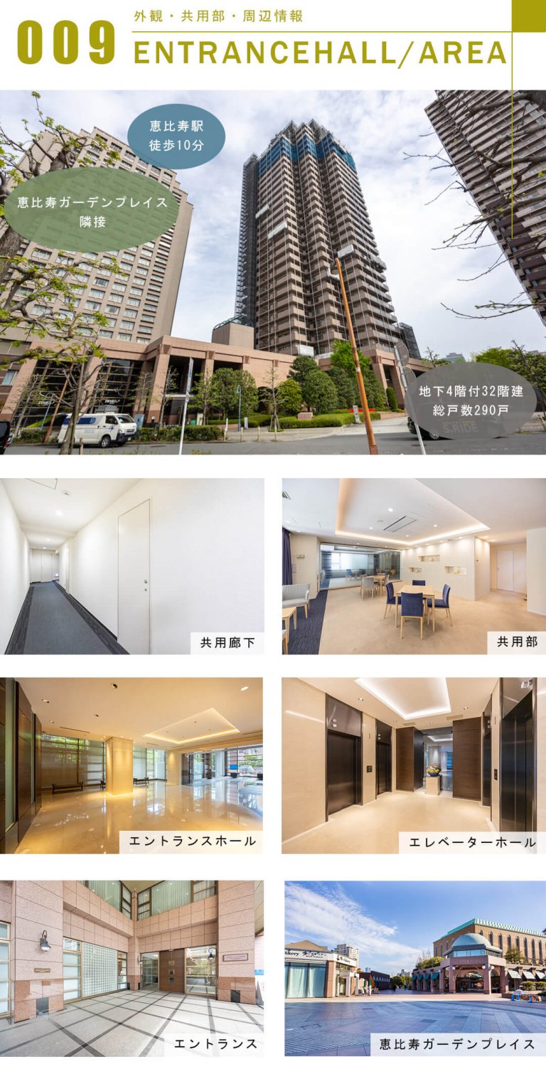 恵比寿ガーデンテラス壱番館の外観と共用部