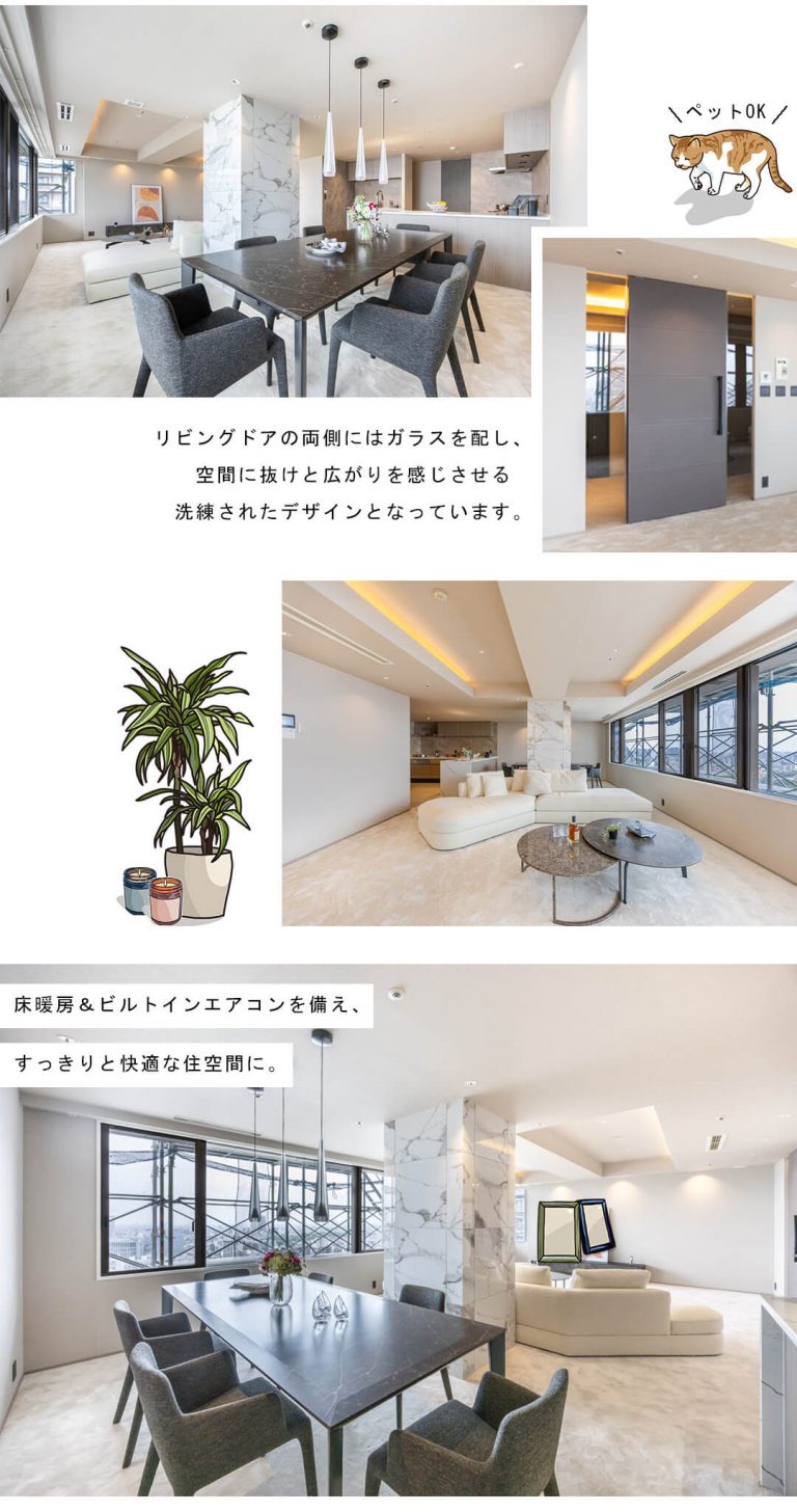 恵比寿ガーデンテラス壱番館のリビングダイニング