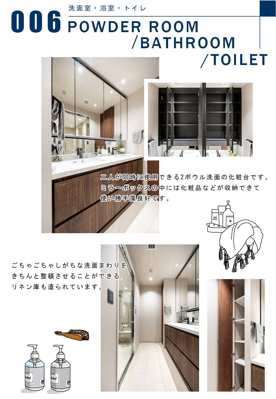 006洗面室,浴室,トイレ,POWDERROOM,BATHROOM,TOILET