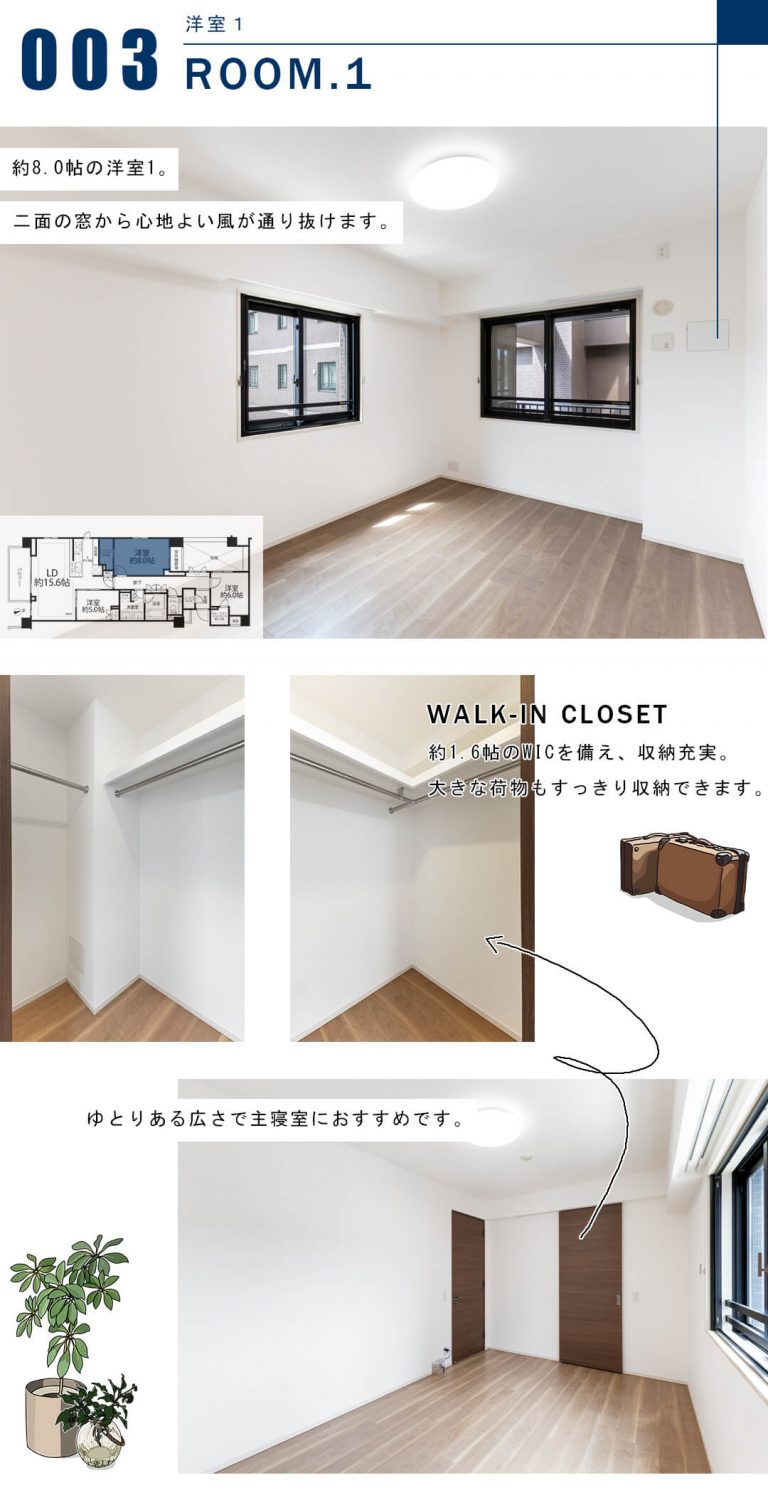 ザ・パークハウス市谷甲良町の洋室