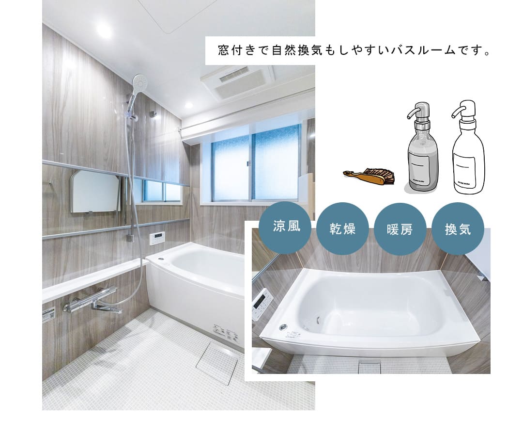 外苑マンションの浴室