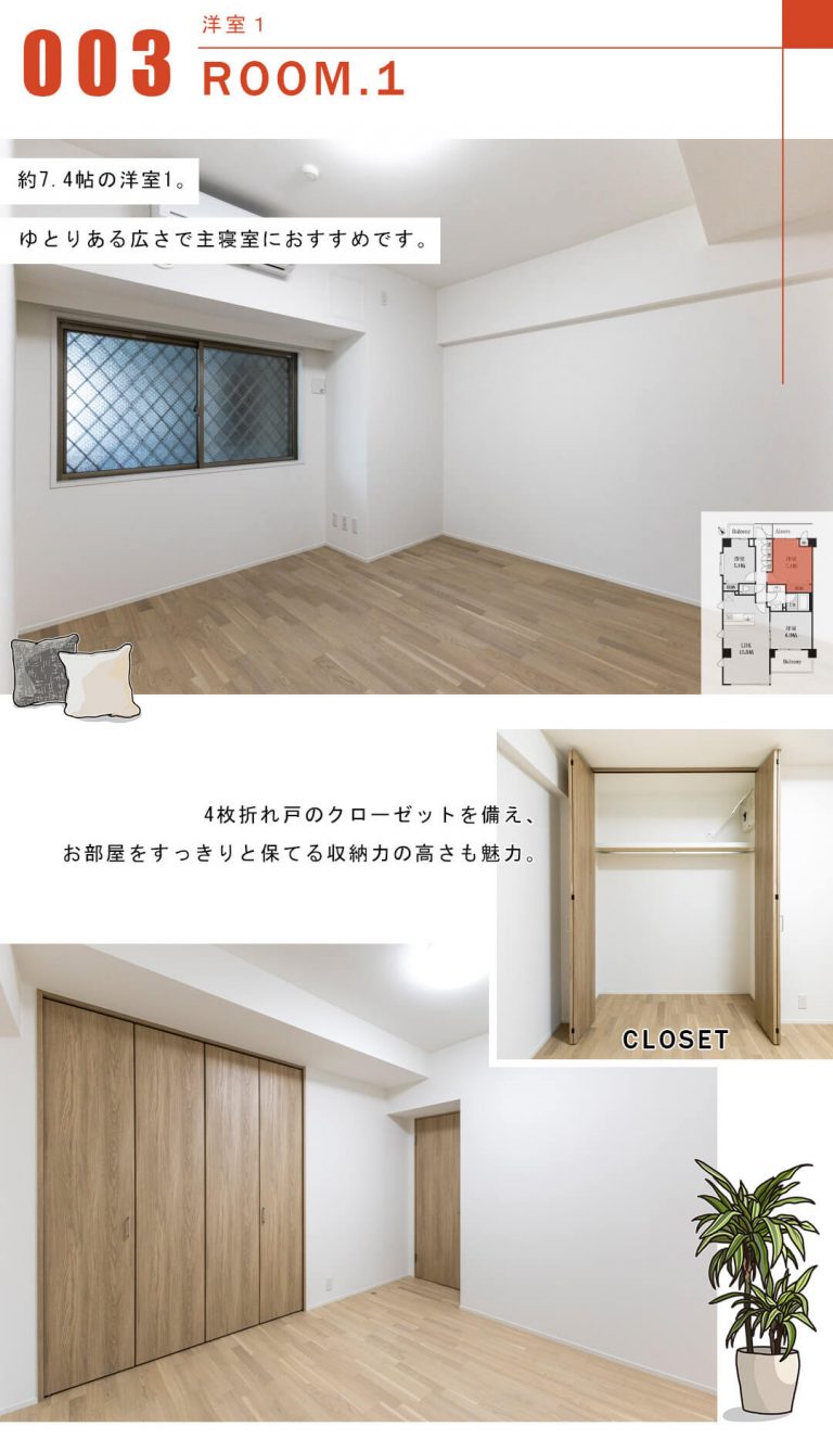 マートルコート代々木公園の洋室