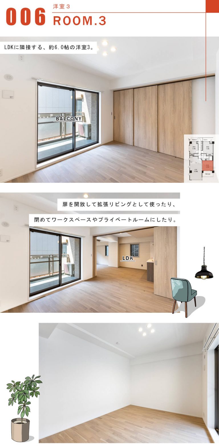 マートルコート代々木公園の洋室