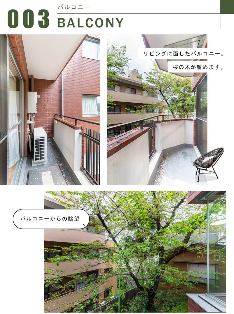 チュリス氷川坂のバルコニー