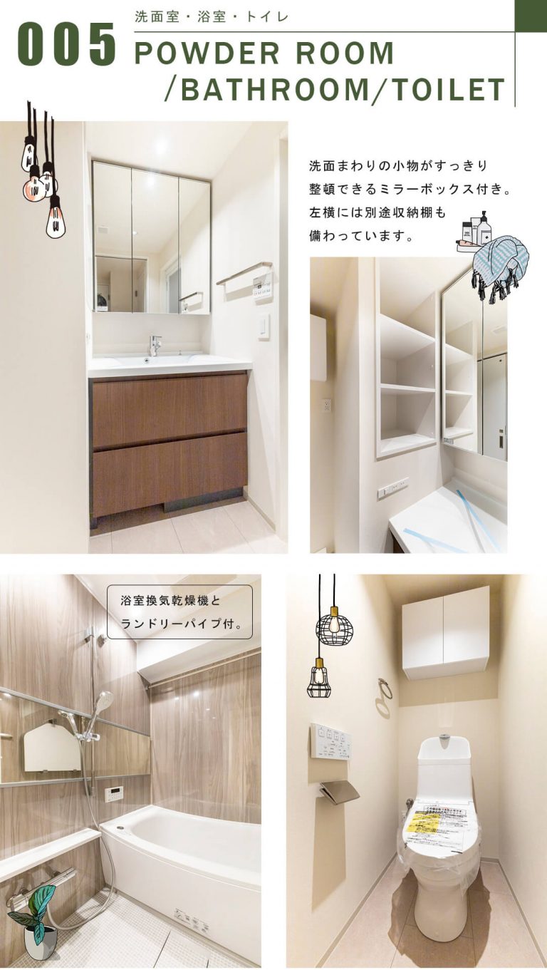 チュリス氷川坂の洗面室・浴室・トイレ