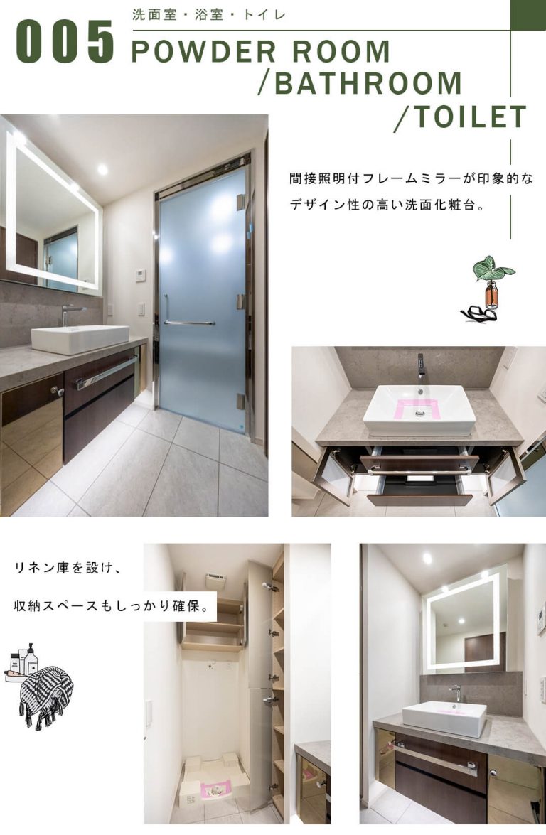 プラウド恵比寿ヒルサイドガーデンの洗面室