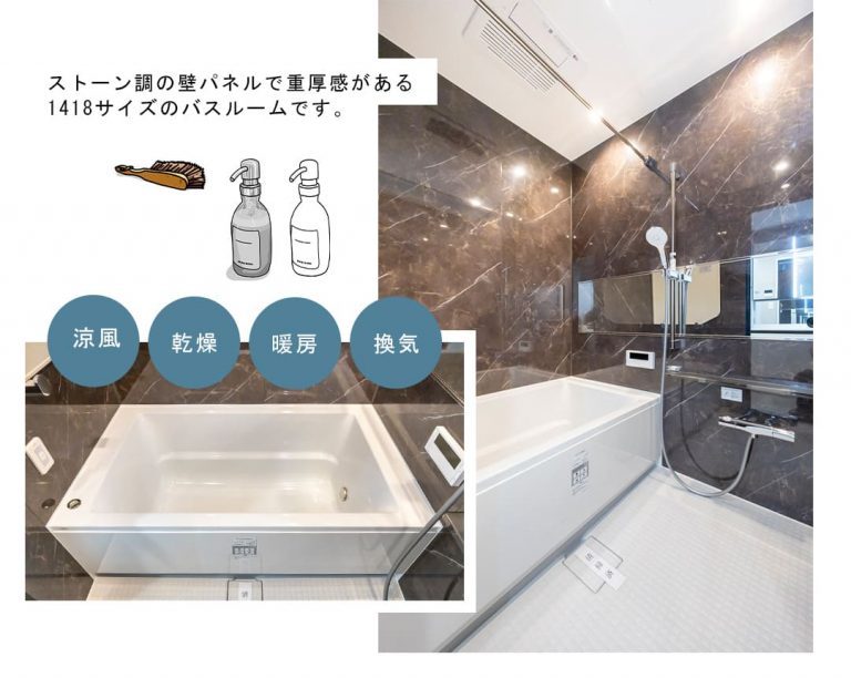 パークハウス池田山公園白金台の杜ヒルサイドE棟の浴室