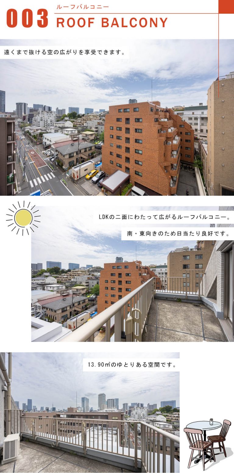 エルラフィナ白金のルーフバルコニー
