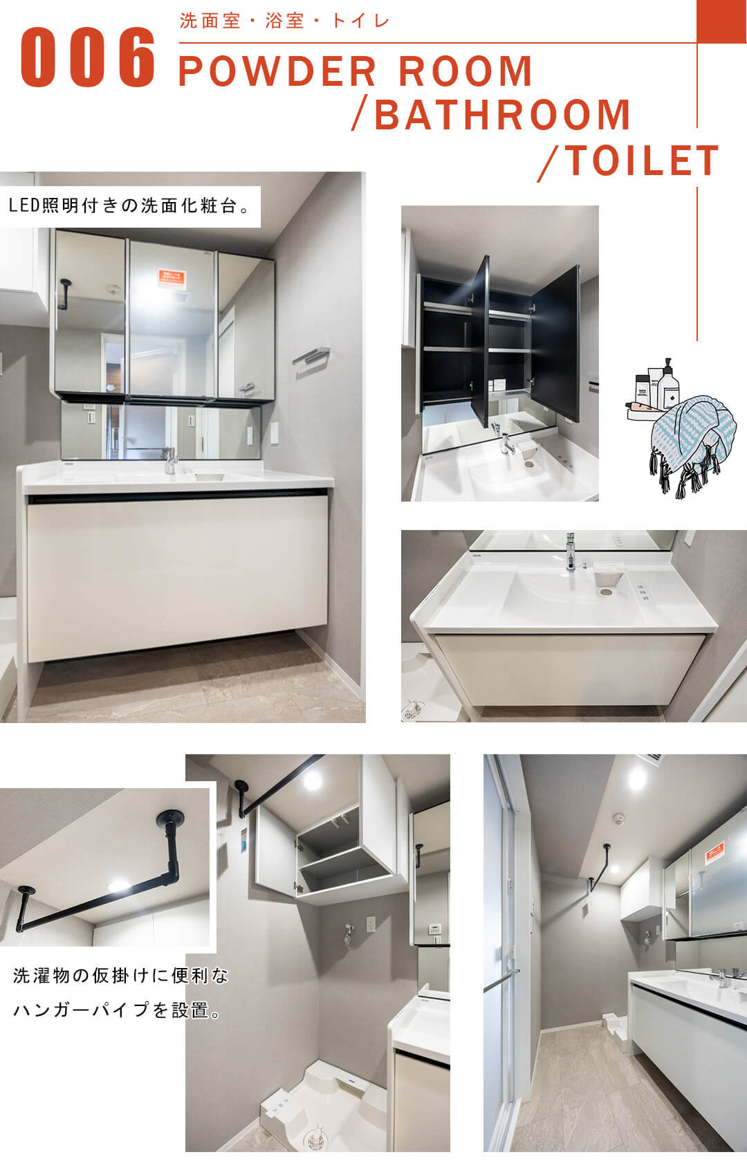 エルラフィナ白金の洗面室