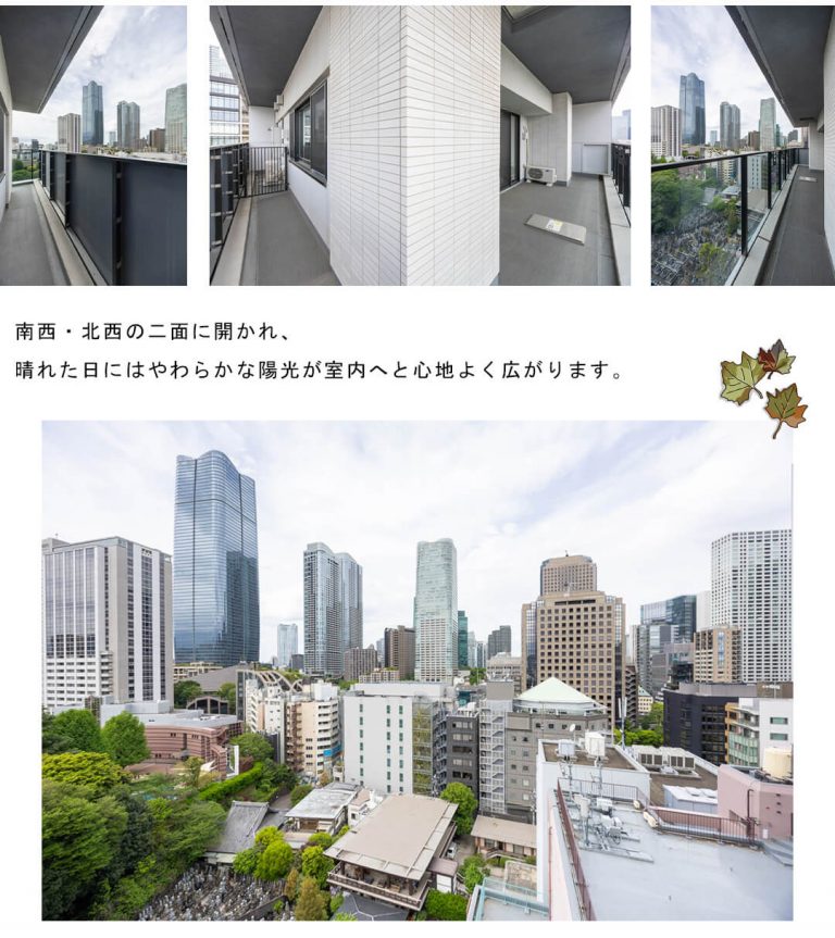 ウェリスタワー愛宕虎ノ門のバルコニー