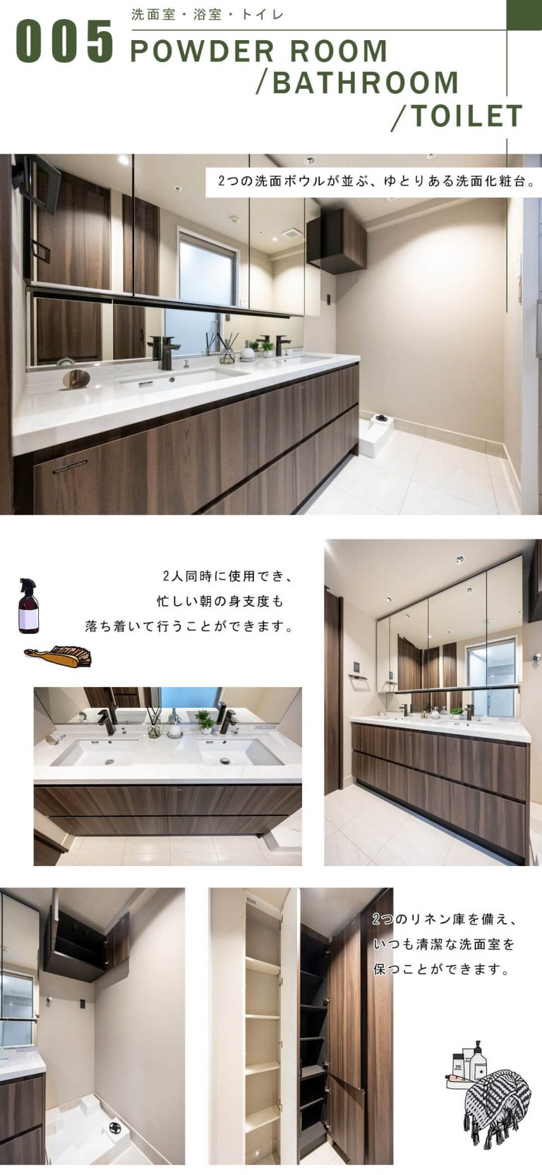 オープンレジデンシア高輪プレイスの洗面室