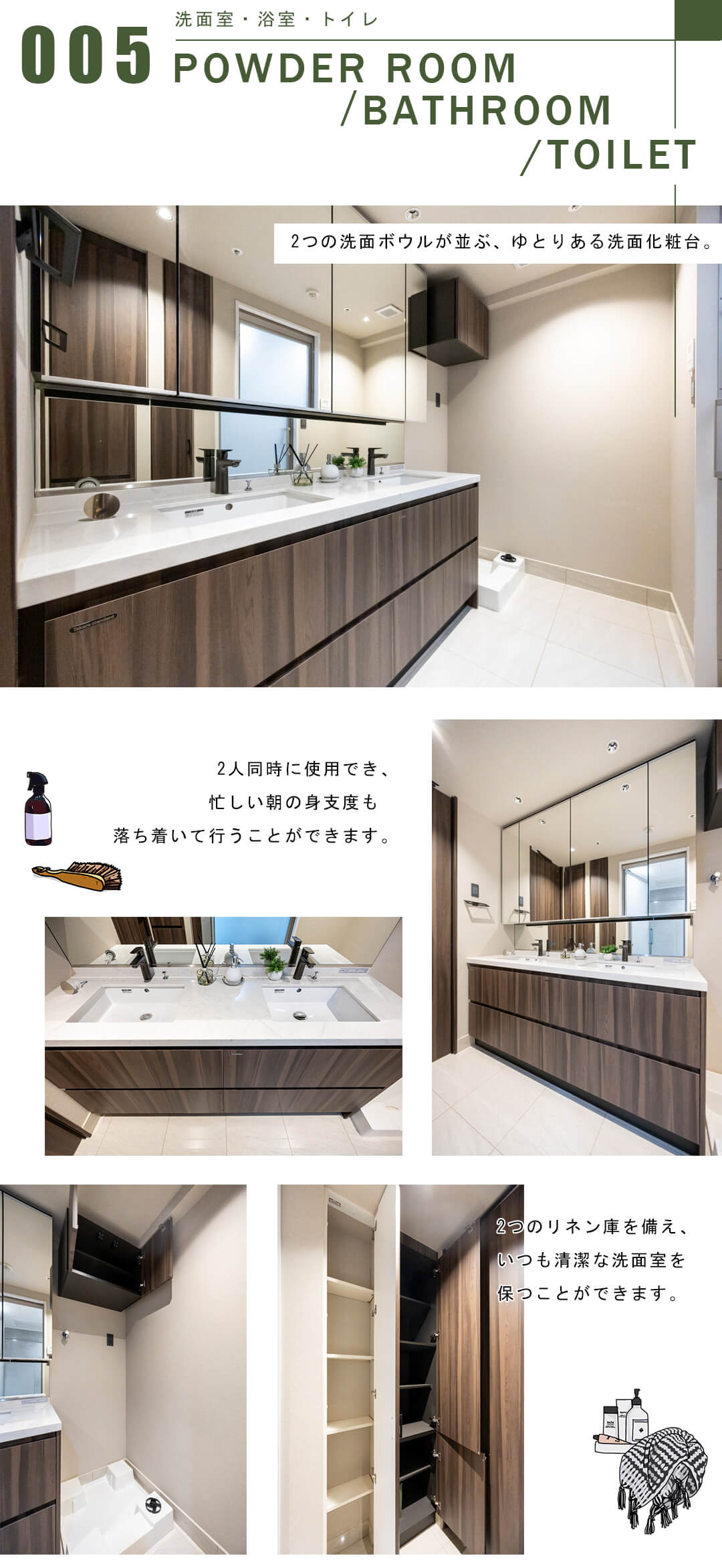 オープンレジデンシア高輪プレイスの洗面室