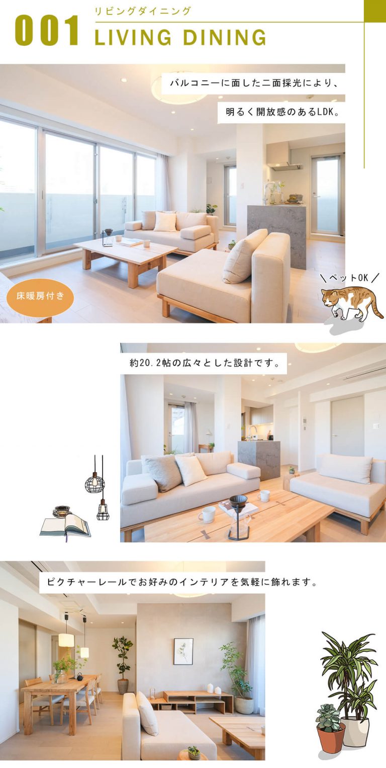 フォルム四谷外苑東のリビングダイニング