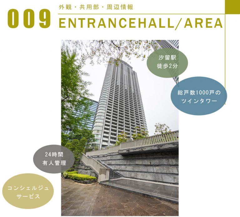 東京ツインパークスレフトウイングの外観と共用部