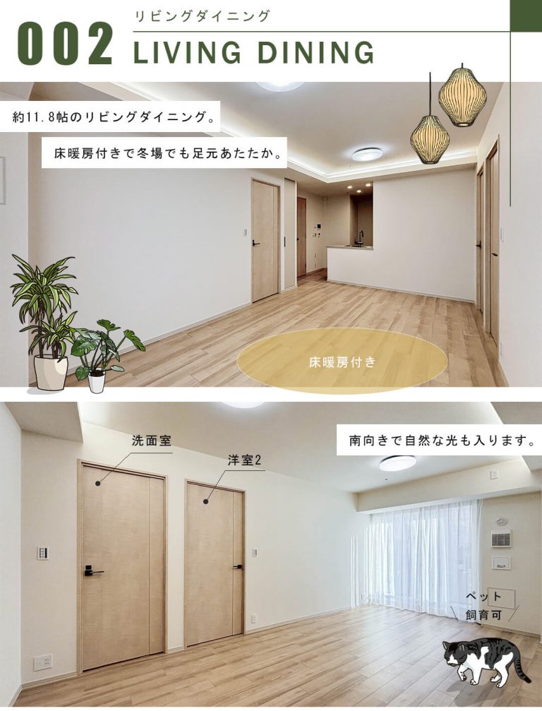 パークタワー西新宿のリビングダイニング