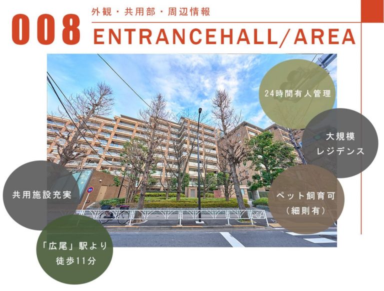 008外観,共用部,周辺情報,ENTRANCEHALL,AREA