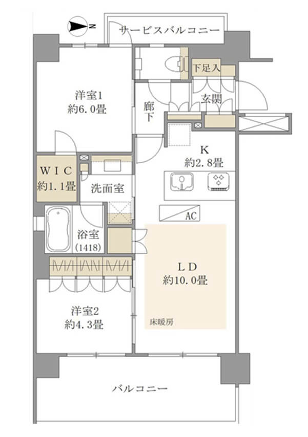 白金高輪　駅から徒歩2分、華やぎと静謐が交差する場所 間取り図