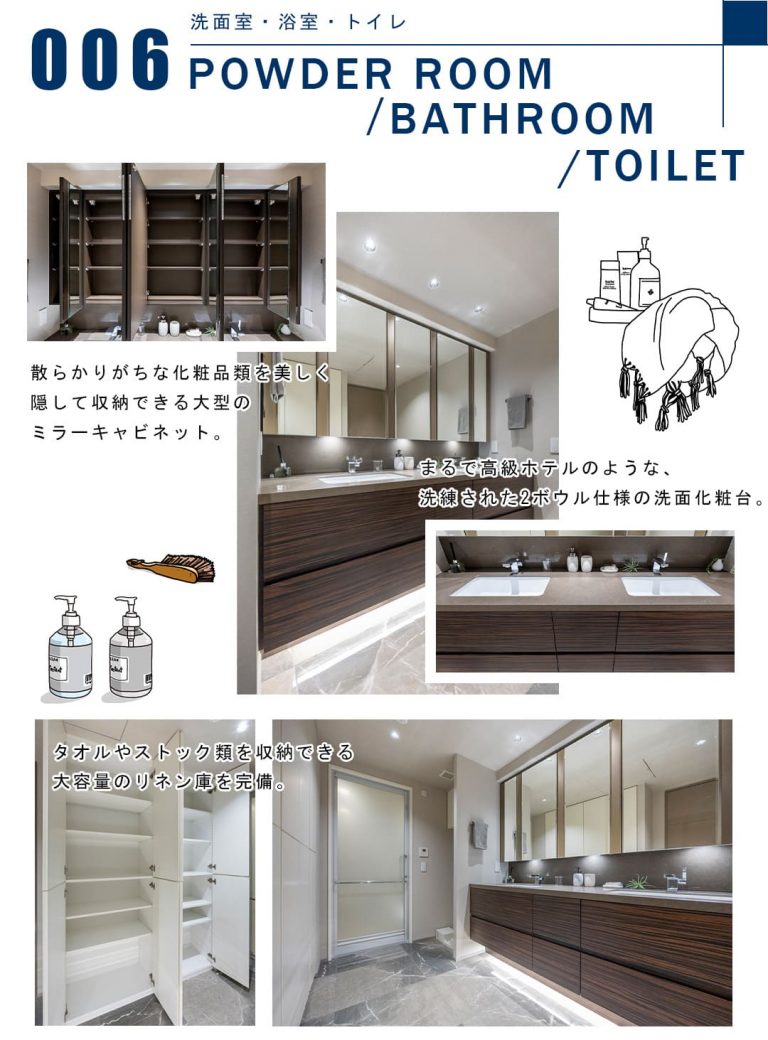 006洗面室,浴室,トイレ,POWDERROOM,BATHROOM,TOILET