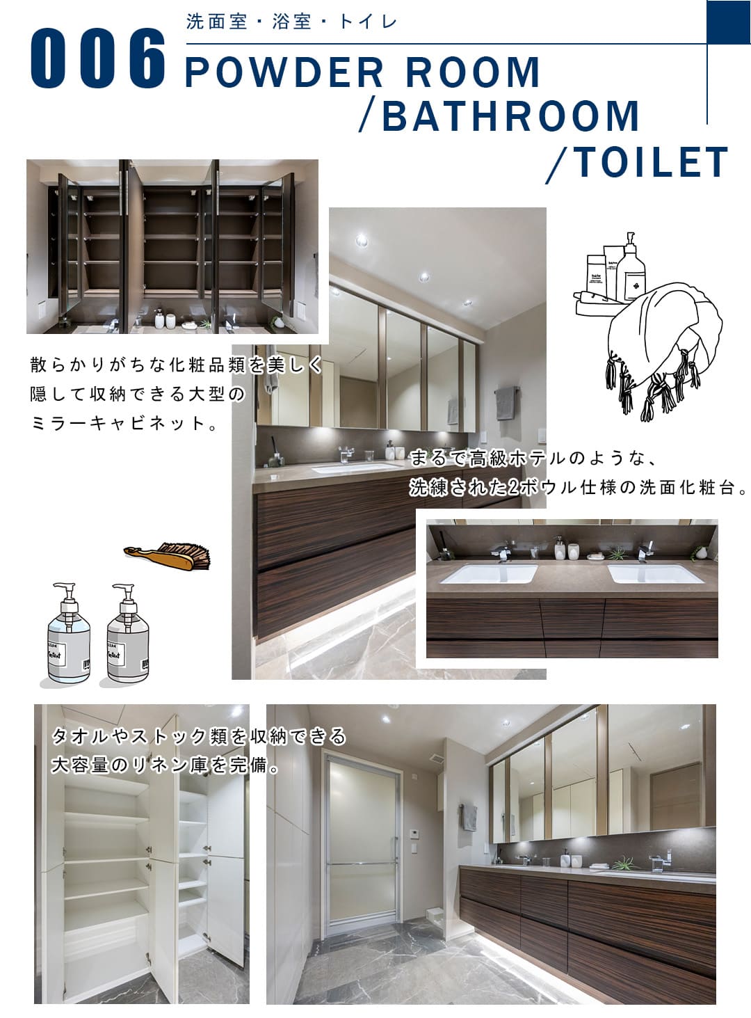 006洗面室,浴室,トイレ,POWDERROOM,BATHROOM,TOILET