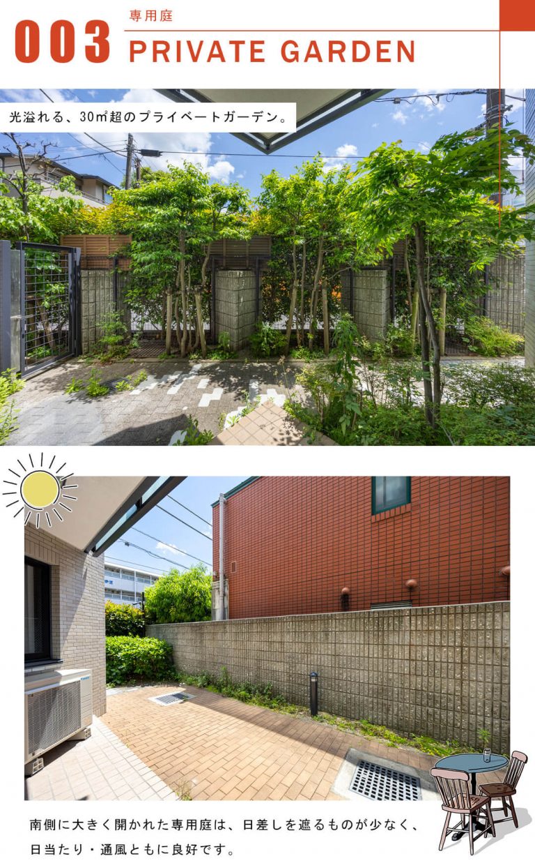 インペリアル表参道の専用庭