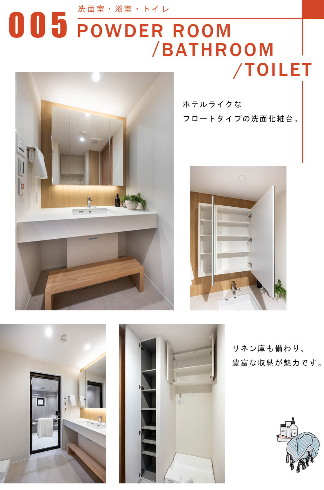 インペリアル表参道の洗面室