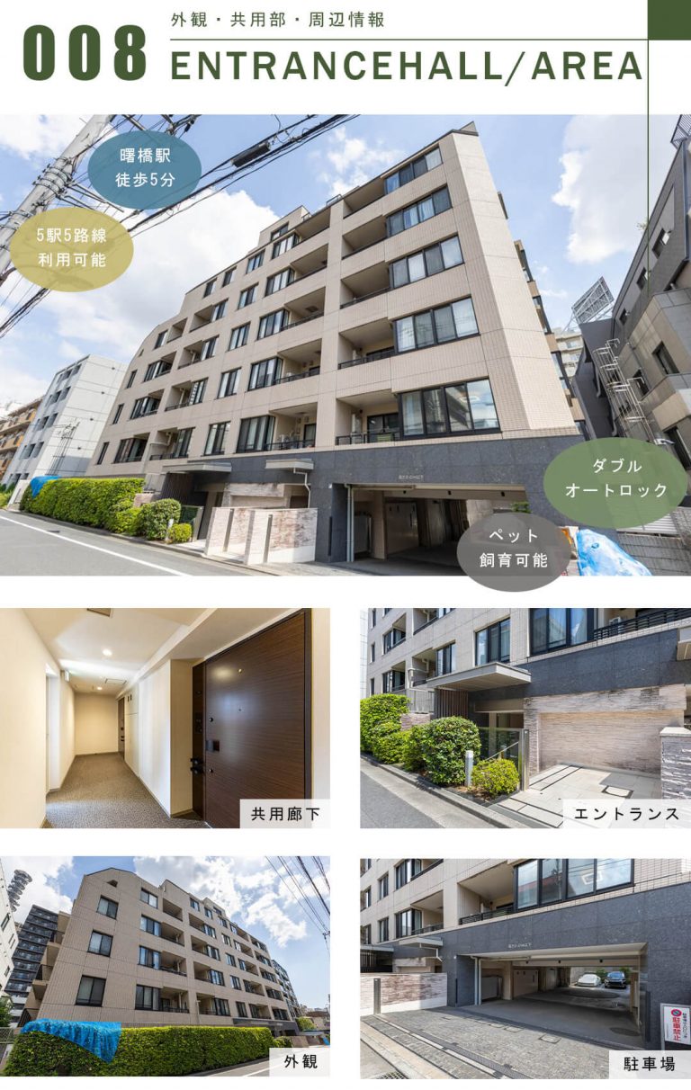 ジオ四谷坂町の外観と共用部