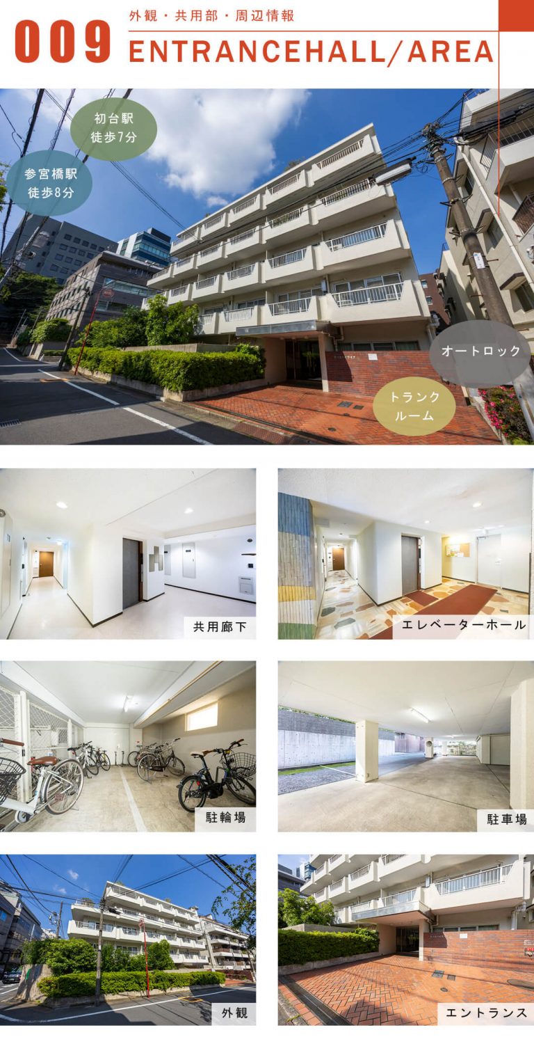 代々木ハイライズの外観と共用部