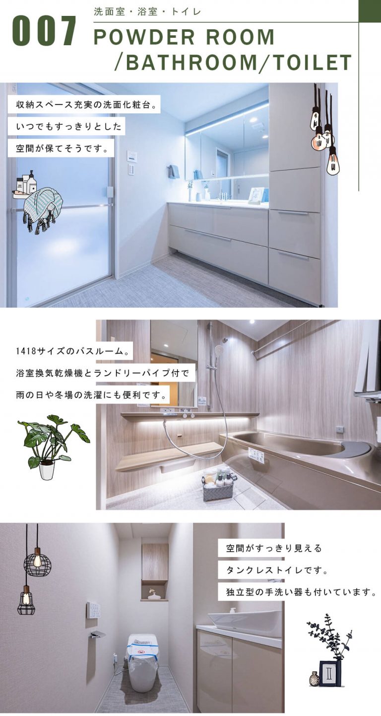 ライオンズマンション乃木坂の洗面室・浴室・トイレ
