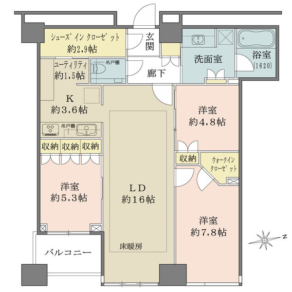 ザ・センター東京　30階の開放感と、92㎡のゆとり 間取り図