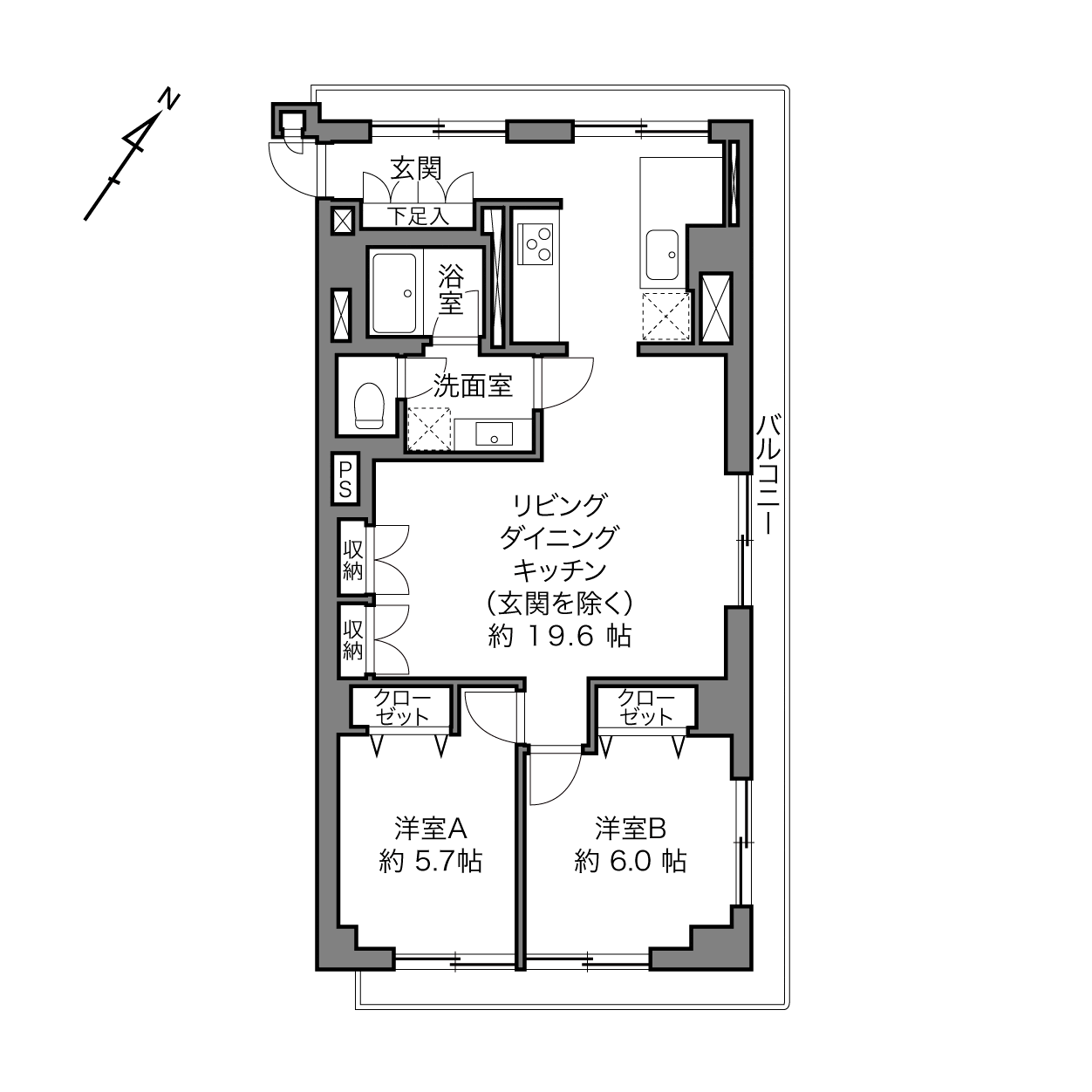 表参道　アートが引き立つ、色と質感の豊かなバランス 間取り図