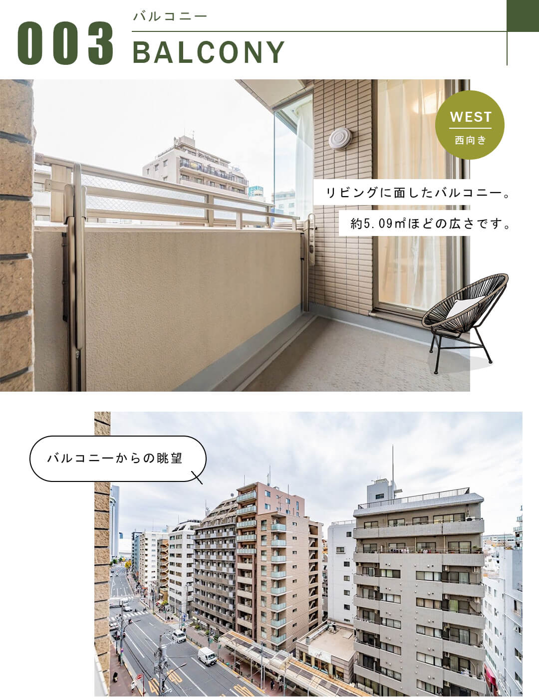 パークスクエア小石川のバルコニー