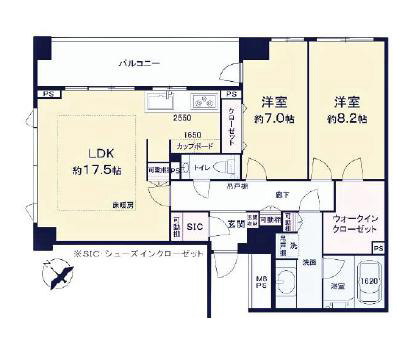 パークハウス諏訪山PRESENCE　洗練と落ち着きが共存する、穏やかな角部屋 間取り図